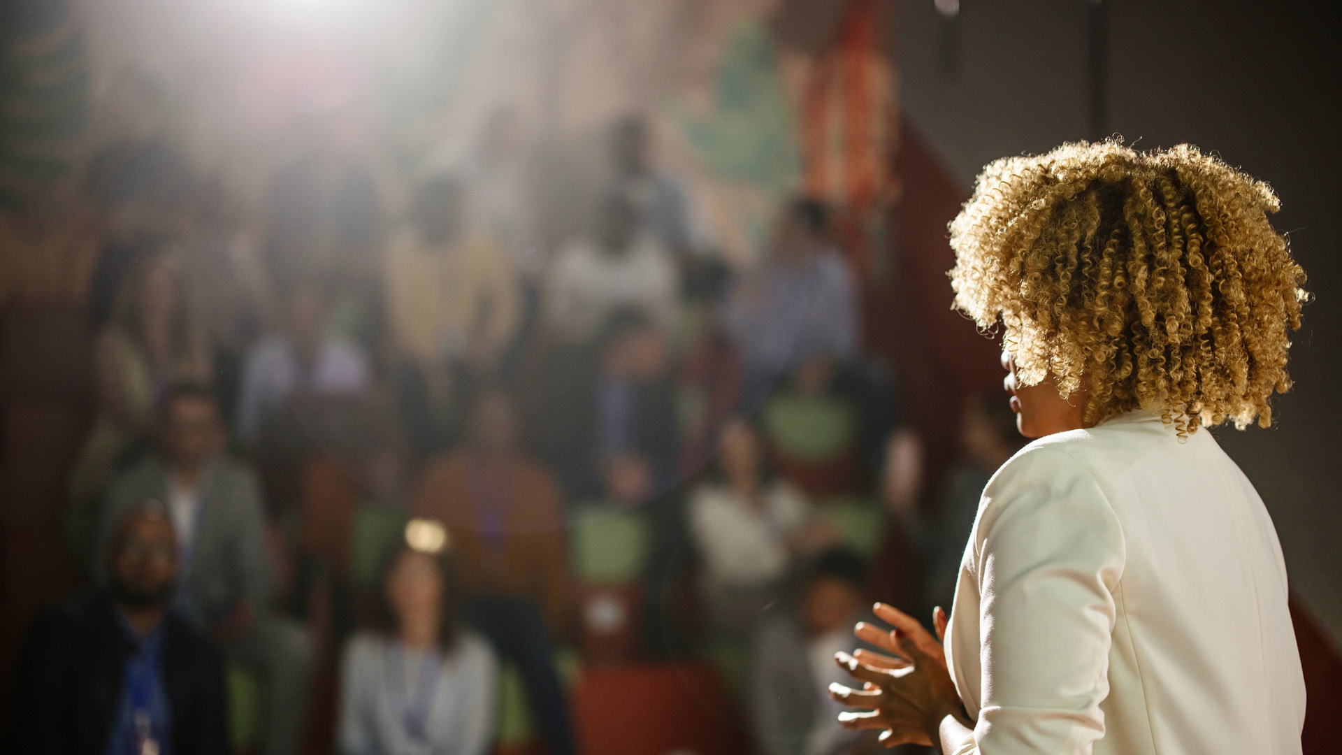 Person delivering a presentation